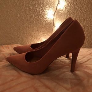 Pink Suede Christian Siriano Heels